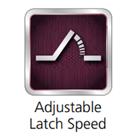 Hold open door closer - adjustable latch speed symbol