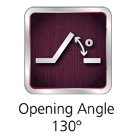 hold open door closer - 130 degree opening angle symbol